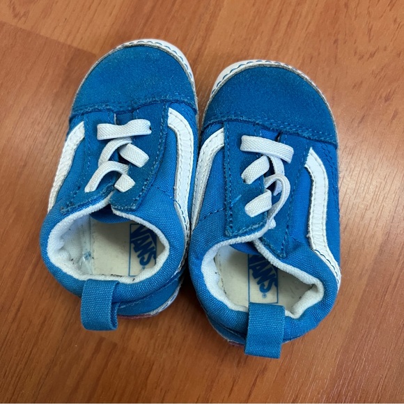 Vans Infant Old Skill Crib Shoes Blue and white Size 4 - Picture 5 of 5